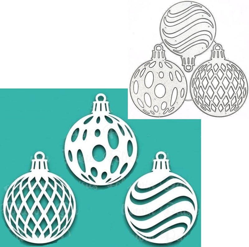 hinana 3pcs Christmas Bell Metal Die Cuts,Christmas Ball Frame Cutting Dies Cut Stencils for DIY Scrapbooking Photo Decorative Embossing Paper Dies for Scrapbooking Card Making - Image 1